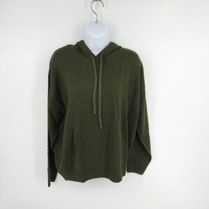 True Craft XS Woodland Green Hooded Pullover Sweater  Front Pocket NWT $44